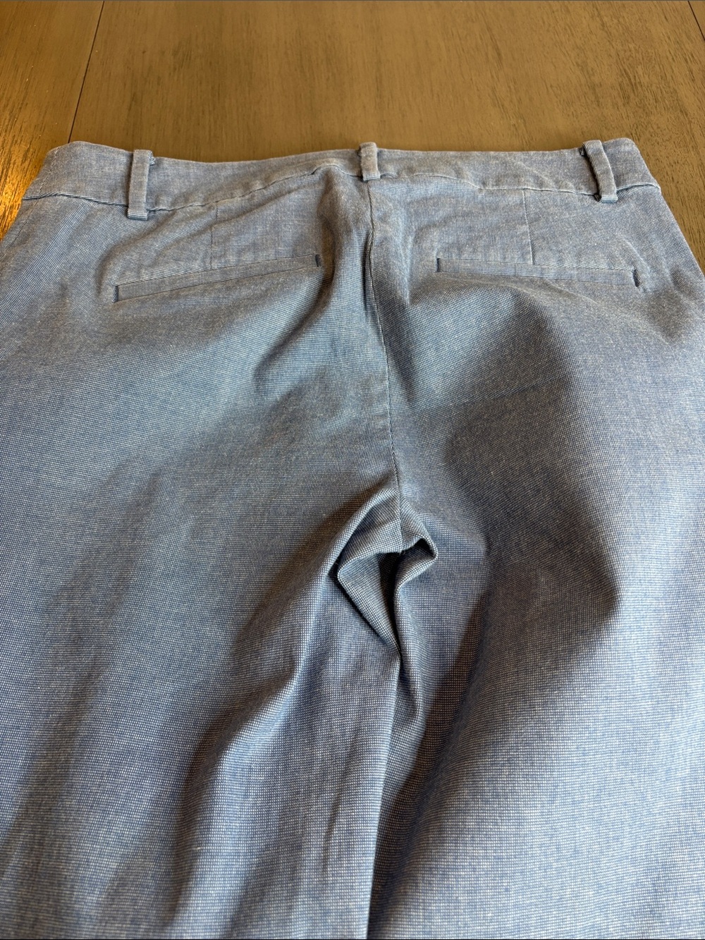 πLOFT Riviera Slim Straight Dress Pants Womens 2 Chambray Blue Stretch Cottonπ - Picture 6 of 13